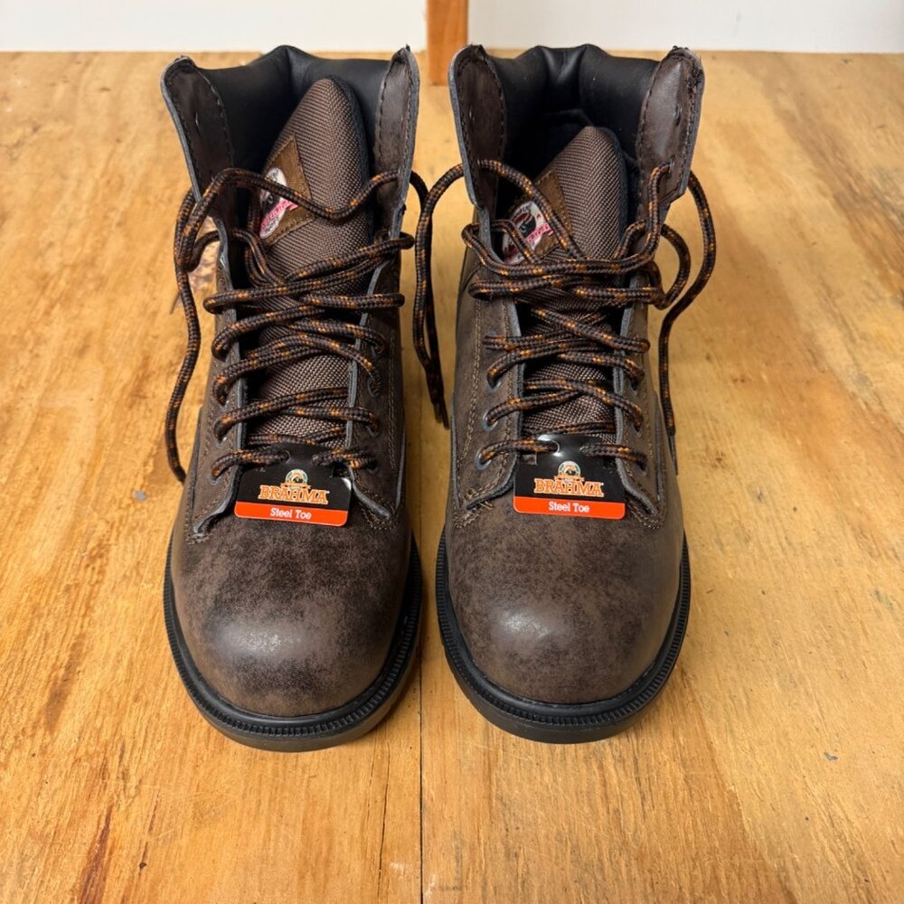 Men's Brahma Enduro Pro Steel Toe Work Boots - Black/Brown - Size 10 ( open box